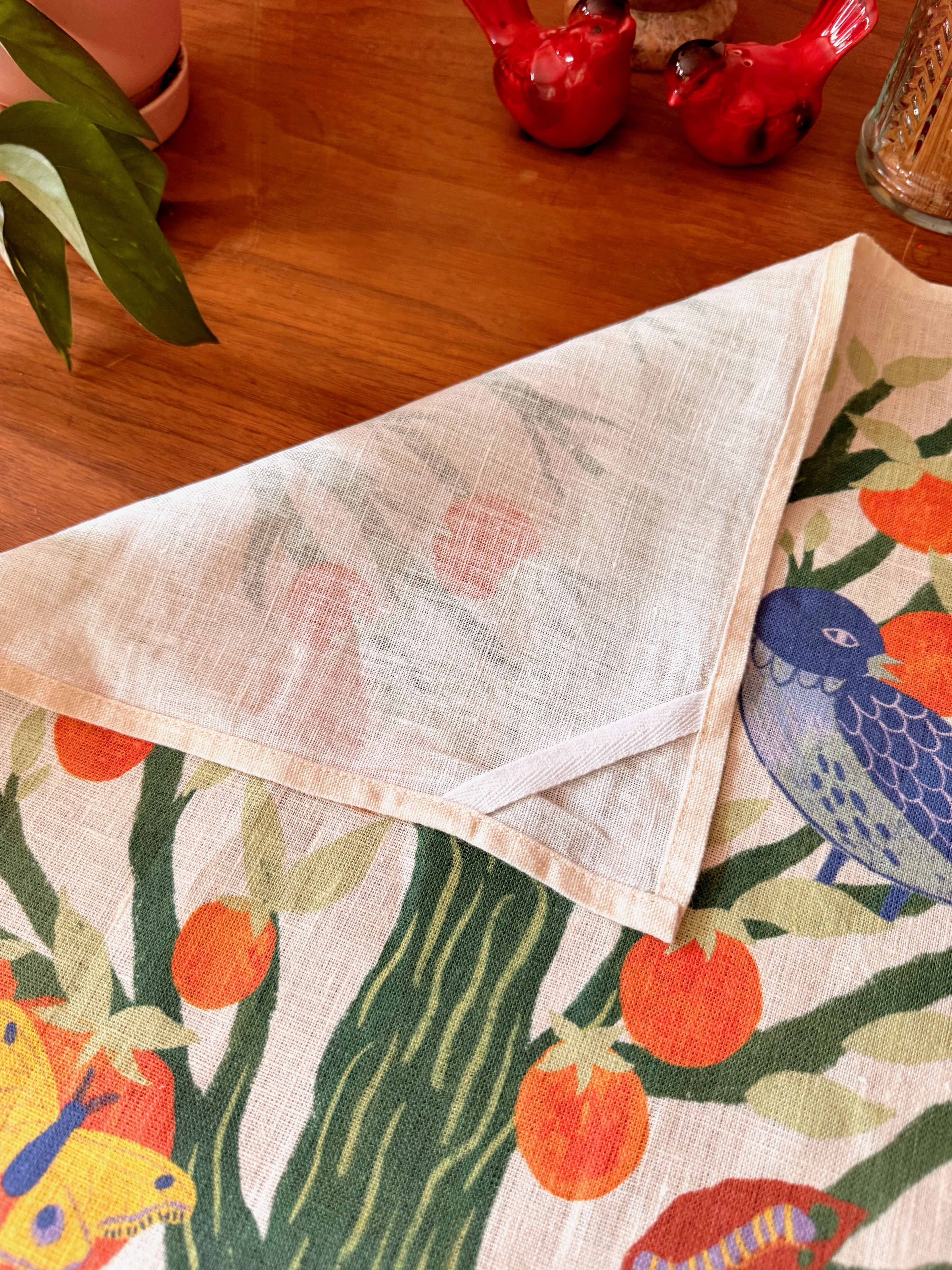 Persimmon Tree 100% Stone Washed European Linen Tea Towel