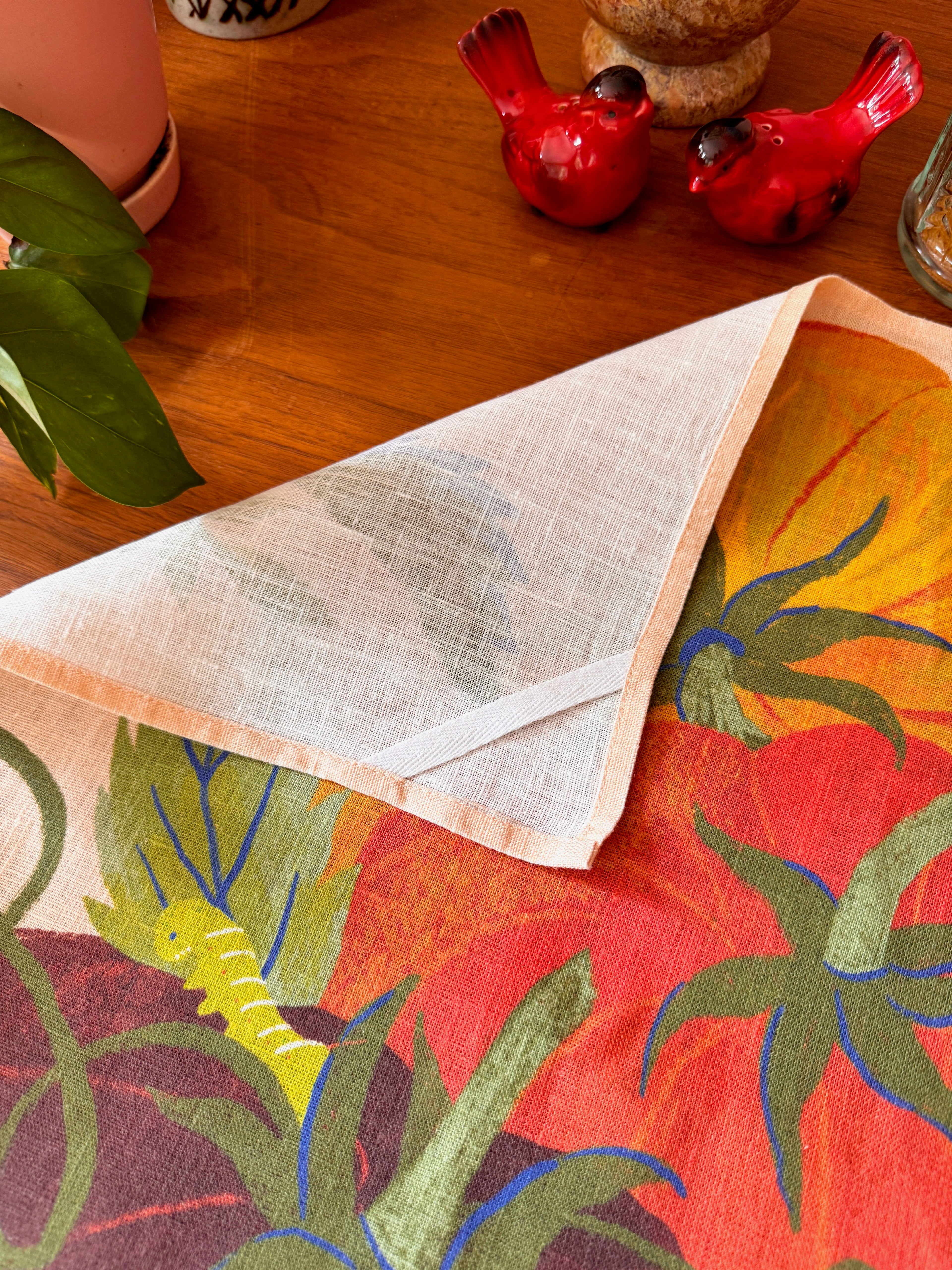 Heirloom Tomato Garden 100% Stone Washed European Linen Tea Towel