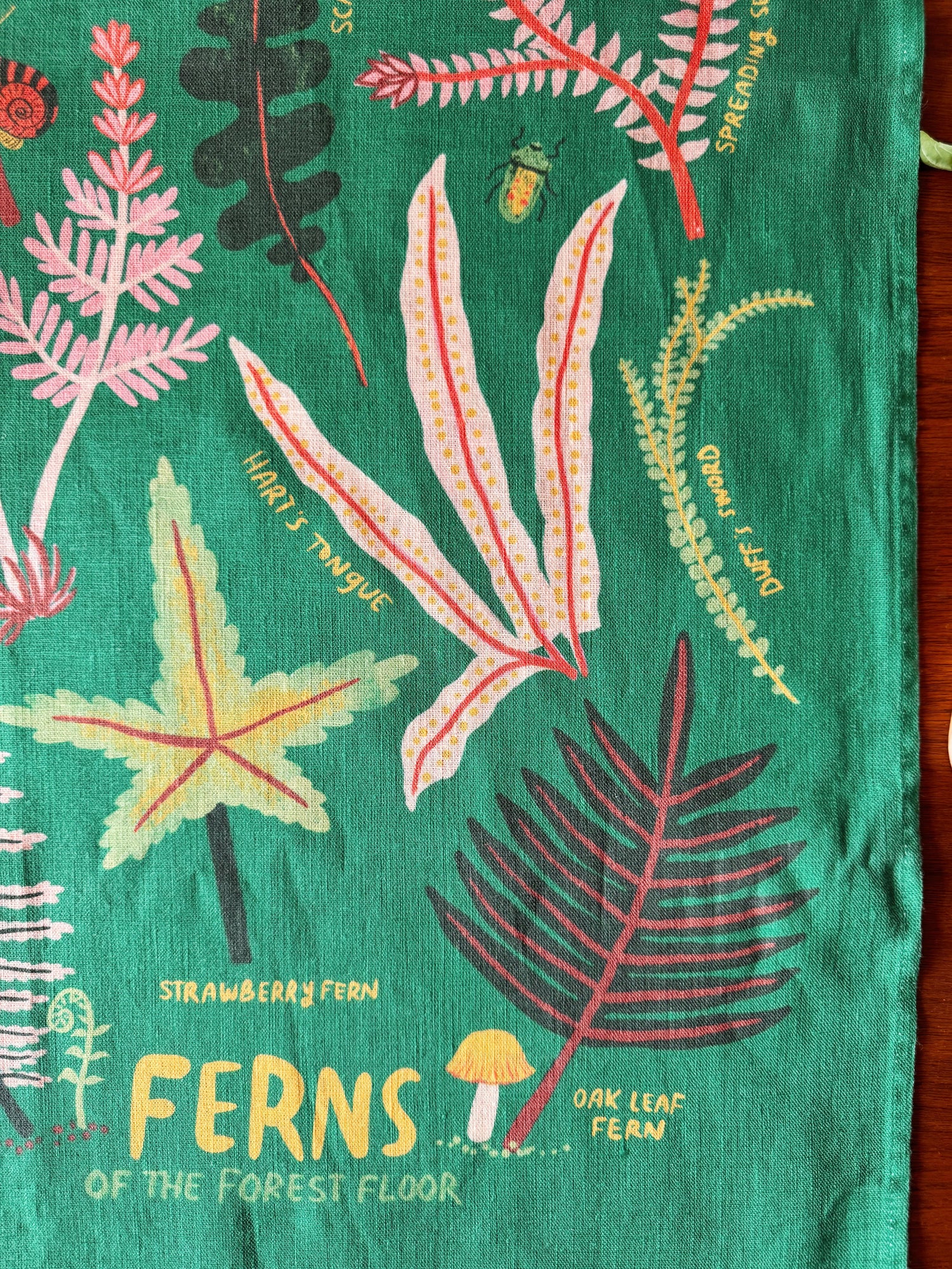 Ferns of the Forest Floor 100% Stone Washed European Linen Tea Towel