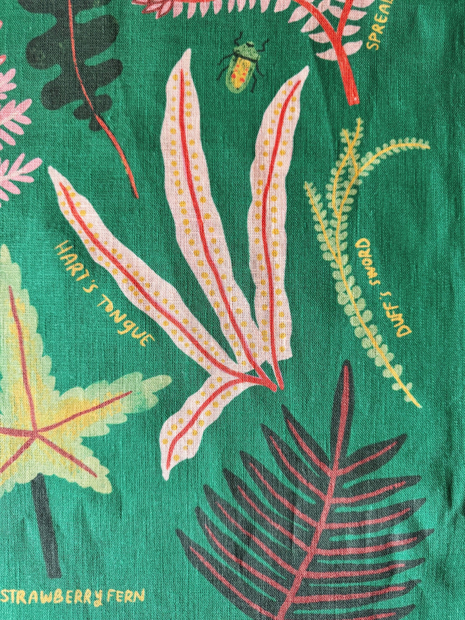 Ferns of the Forest Floor 100% Stone Washed European Linen Tea Towel