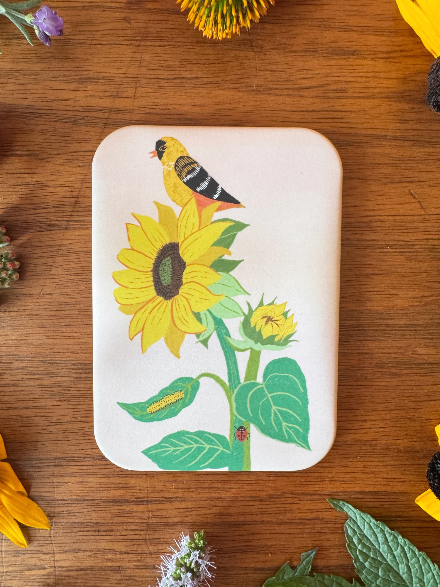 Goldfinch and Sunflower Garden Magnet