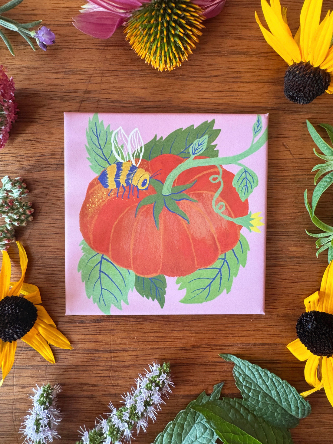 Heirloom Tomato + Bee Magnet | Tiny Worlds Collection