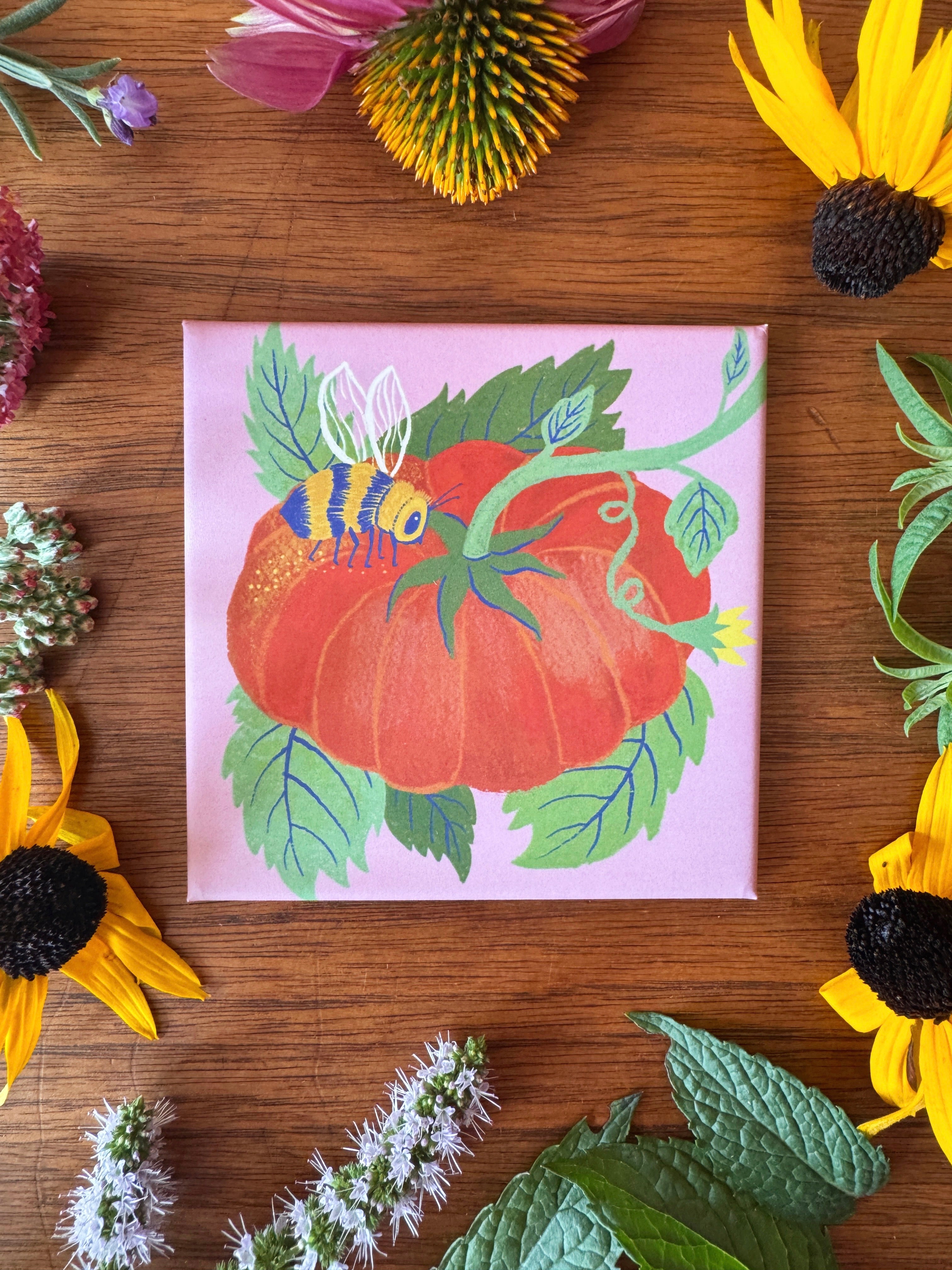 Heirloom Tomato + Bee Magnet | Tiny Worlds Collection