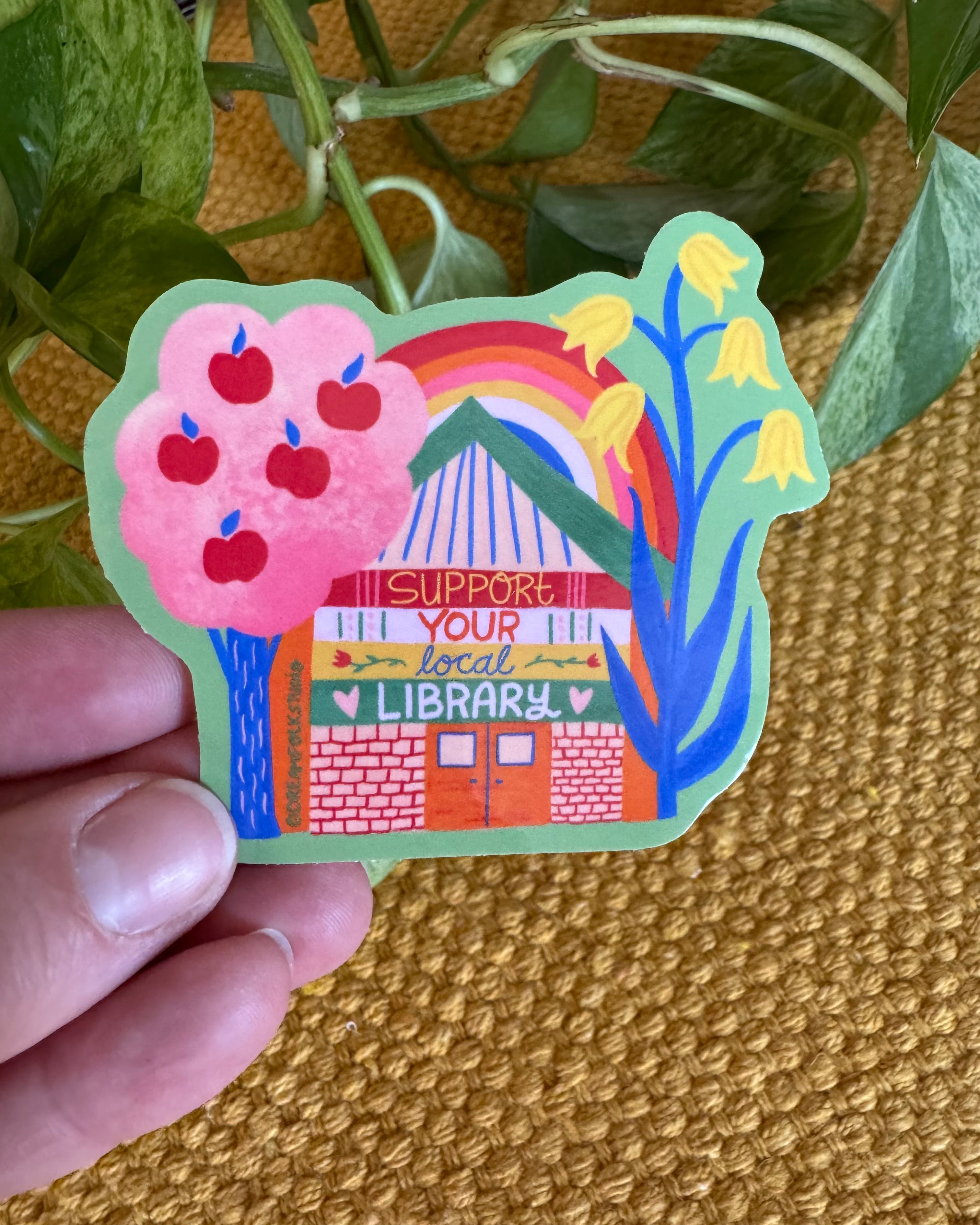 Support Your Local Library Sticker – dreamfolkstudio
