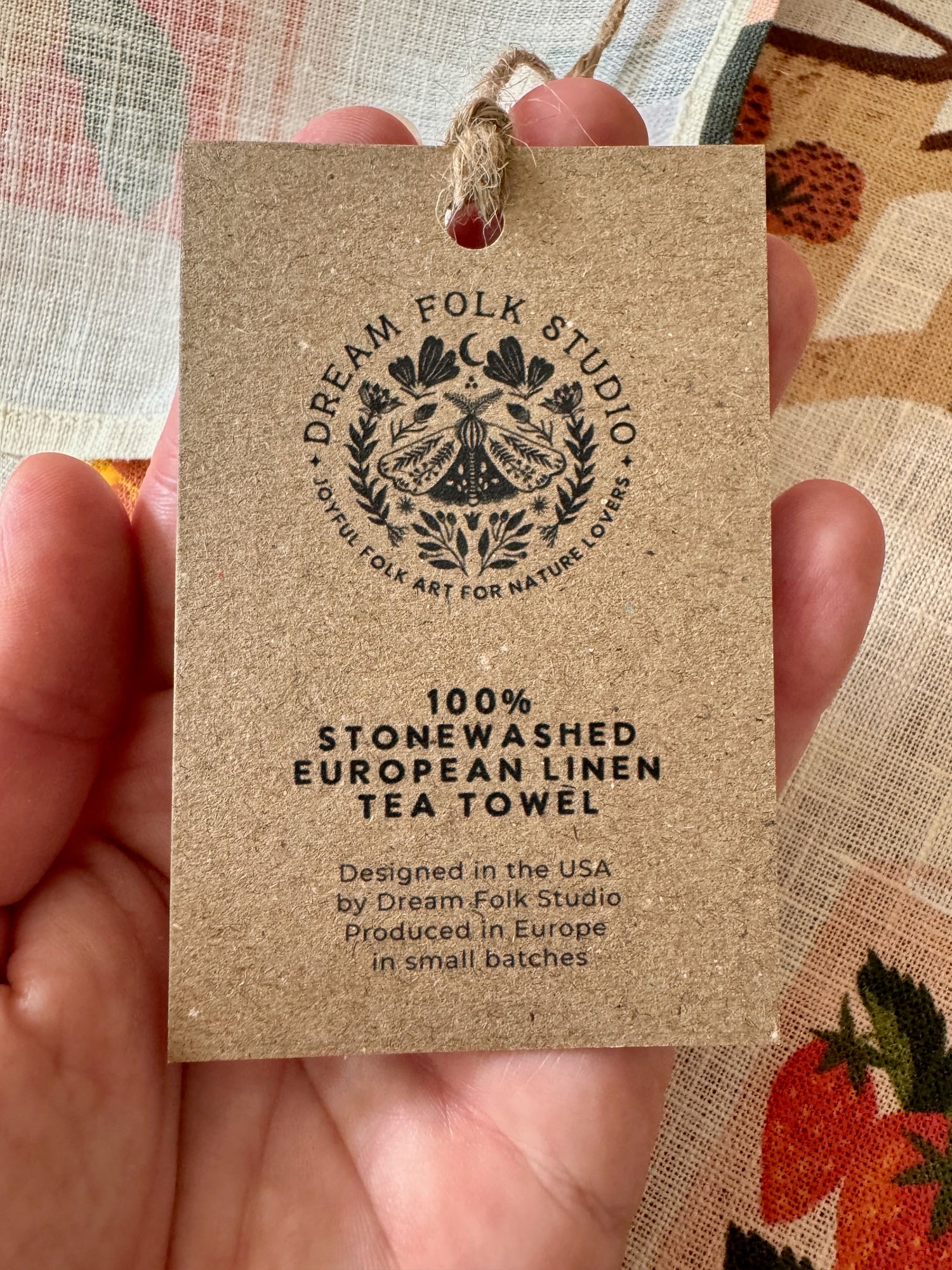 Pollinator Garden 100% Stone Washed European Linen Tea Towel
