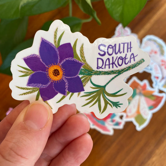 South Dakota Pasque Flower Sticker