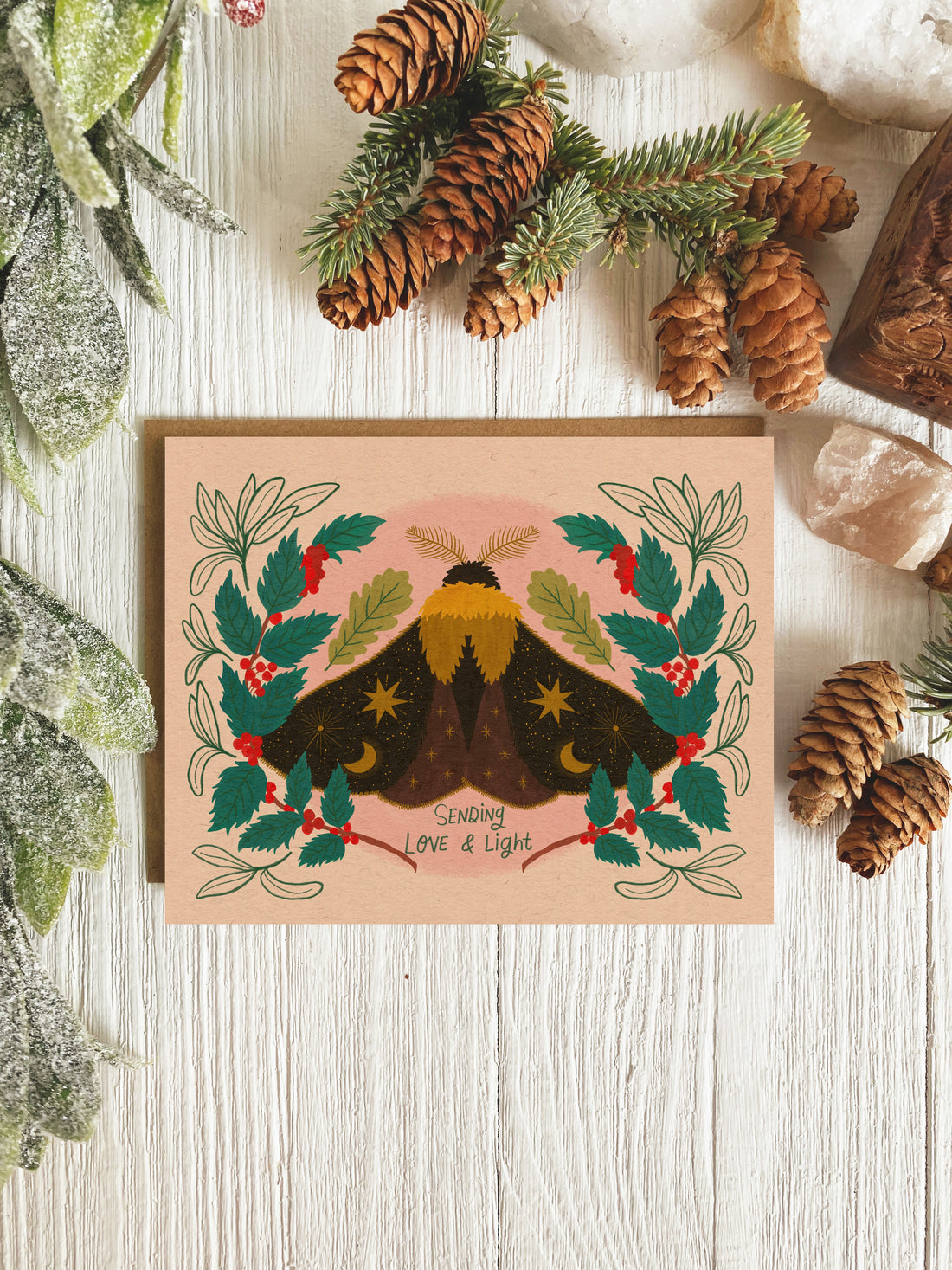 Celestial Moth Yule Card | Single Card or Set