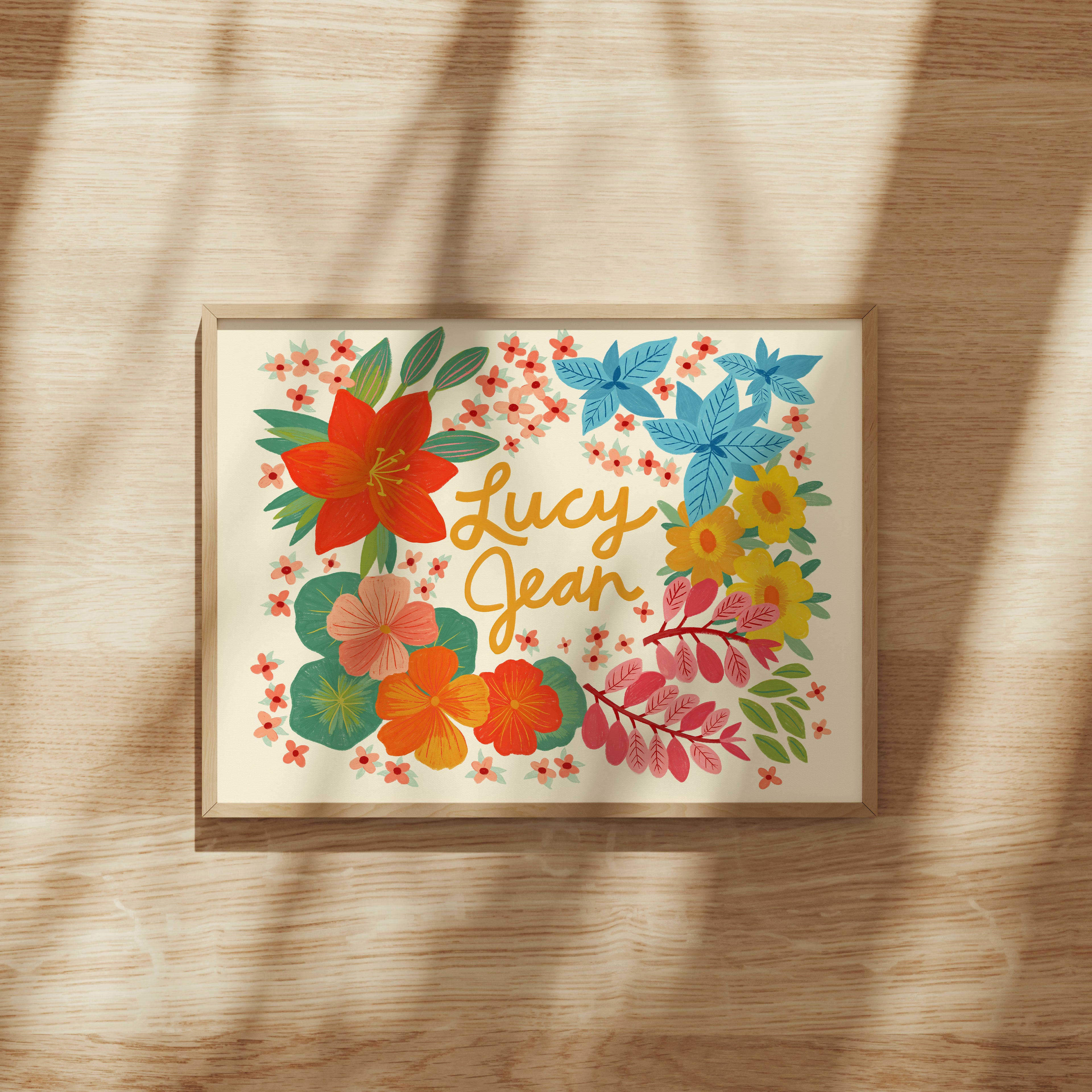 Personalized Nursery Name Art Print - Personalized Print