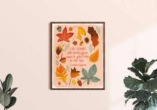 Autumn Leaves - Art Print - F. Scott Fitzgerald Quote
