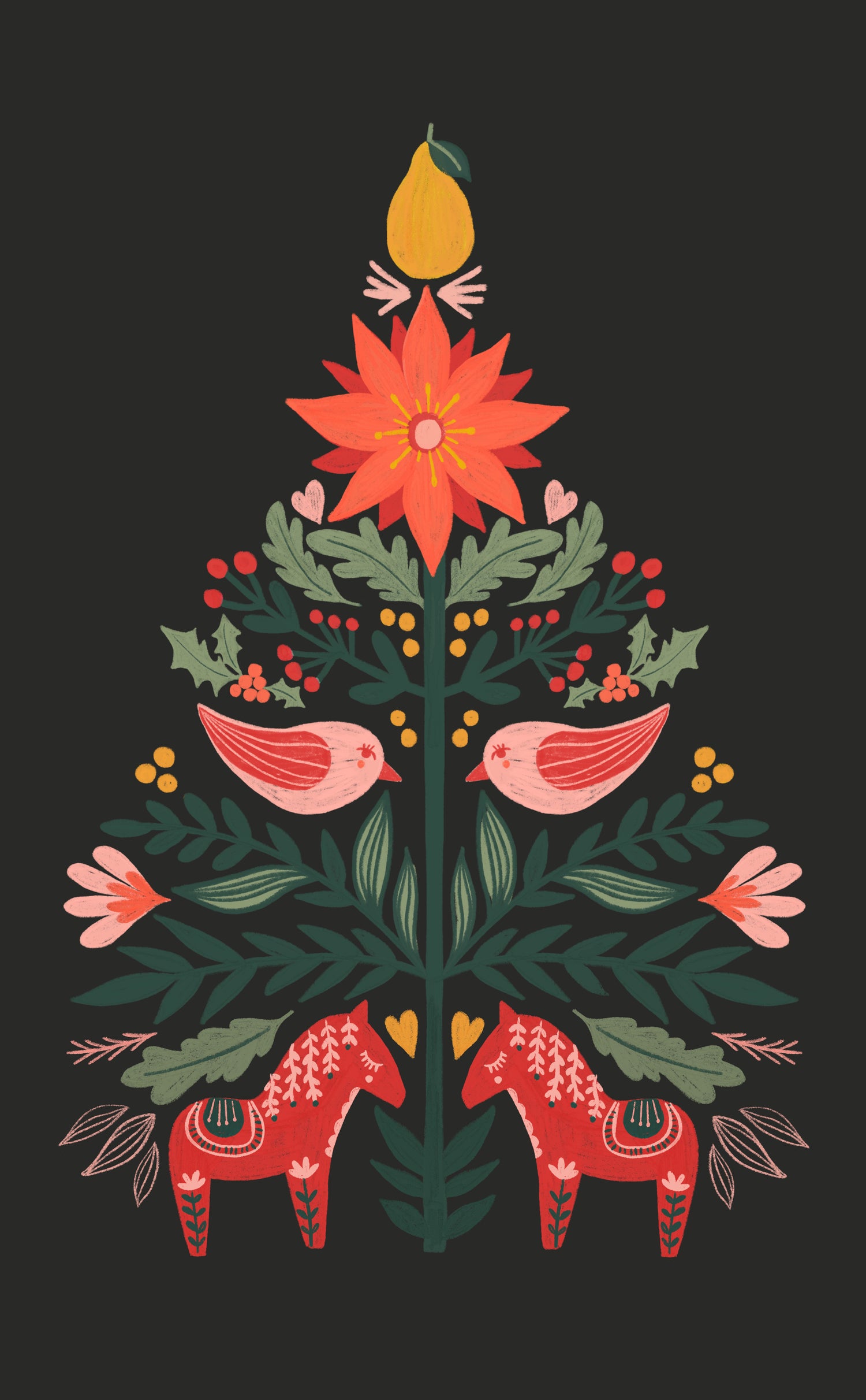 Scandinavian Christmas Tree Tea Towel