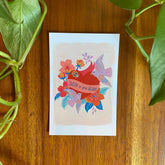 Nature Postcard Set, Folk Art Stationery, Pen Pal Cards, Botanical Mail