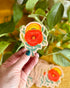California Poppy Sticker, Flower Sticker, Water Bottle Decals, Nature Gifts, Wildflower Stickers, KIndle Decal, Plant Stickers, Laptop Decal