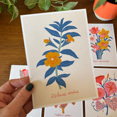 Botanical Print Set of 6, Wildflower Gallery Wall, Folk Art Botanical Prints, Cottagecore Wall Decor