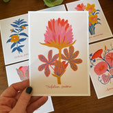 Botanical Print Set of 6, Wildflower Gallery Wall, Folk Art Botanical Prints, Cottagecore Wall Decor