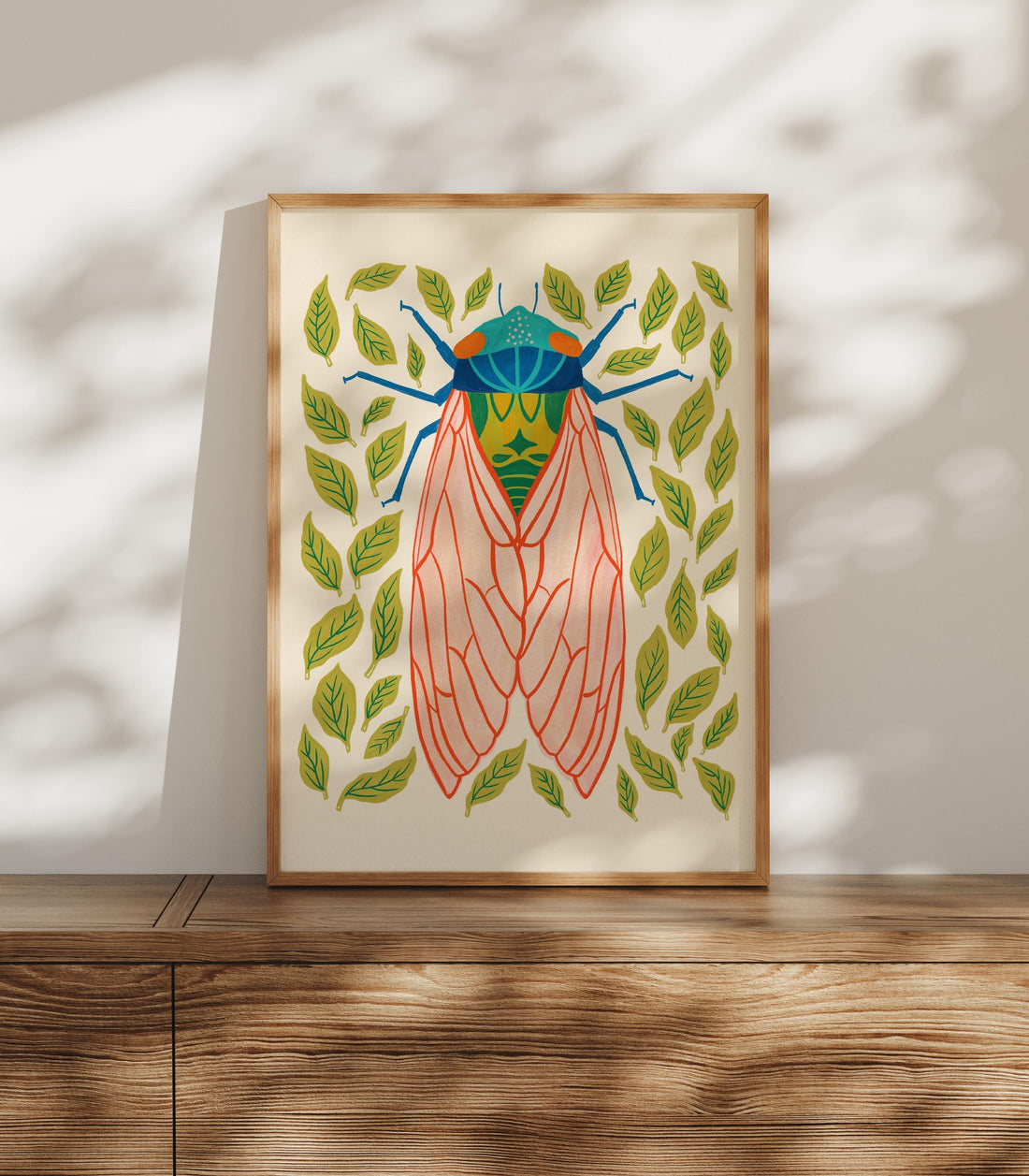 Cicada Nursery Art, Woodland Print, Nature Nursery Decor, Kids Room Wall Art
