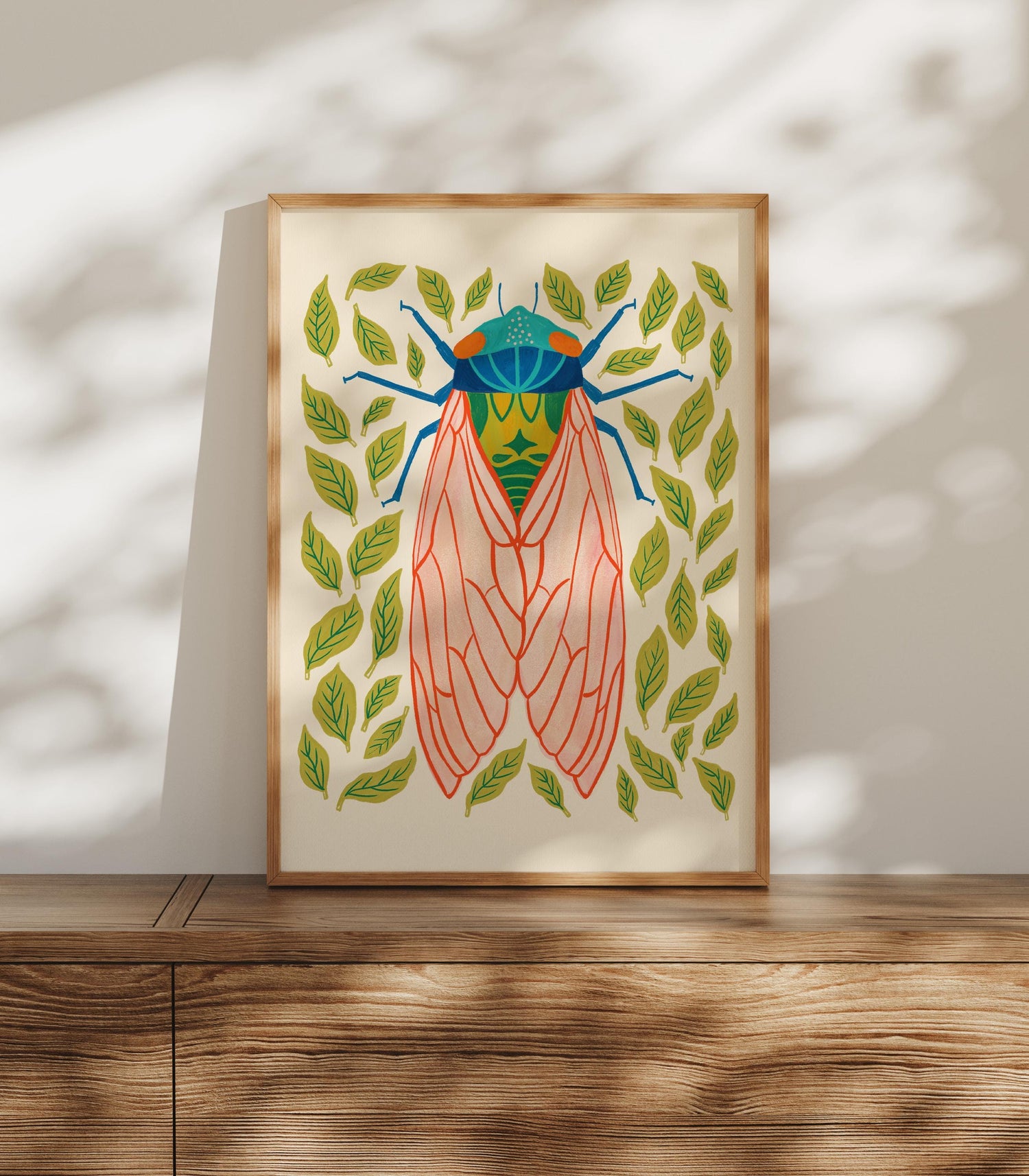 Cicada Nursery Art, Woodland Print, Nature Nursery Decor, Kids Room Wall Art