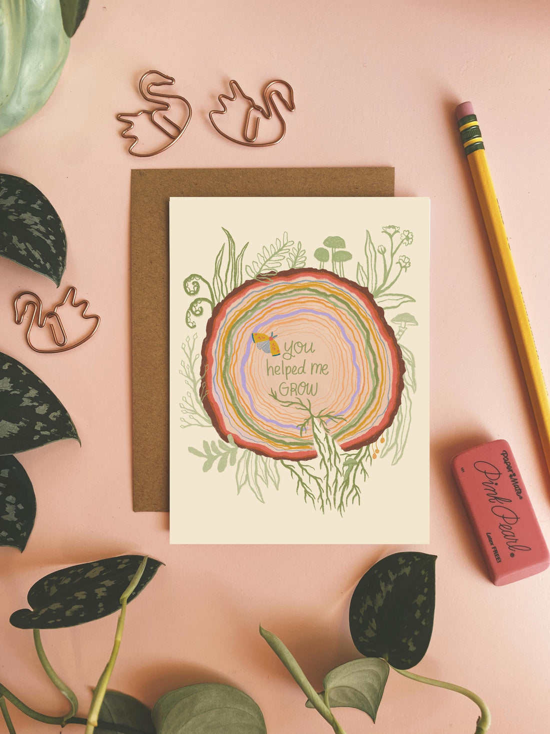 You Helped Me Grow Card, Fathers Day Nature Greeting for Dad