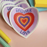 Radiate Love Sticker, Heart Vinyl Decal, Positive Affirmation Art