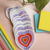 Radiate Love Sticker, Heart Vinyl Decal, Positive Affirmation Art