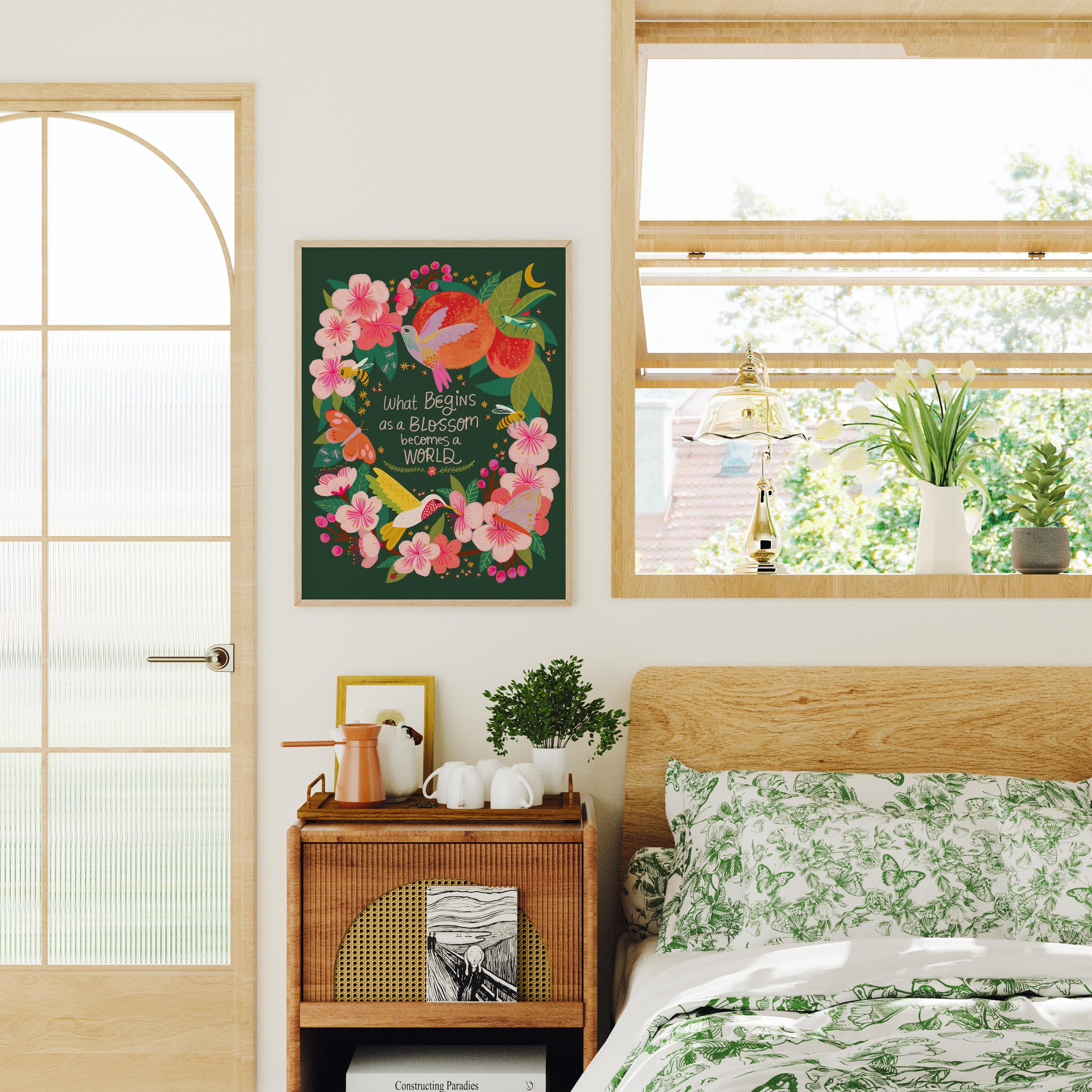 Peach Tree Ecosystem Art Print | What Begins as a Blossom