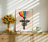 Be Yourself Print, Motivational Wall Art, Colorful Folk Art Flower, Positive Affirmation Decor, Self Love Gift