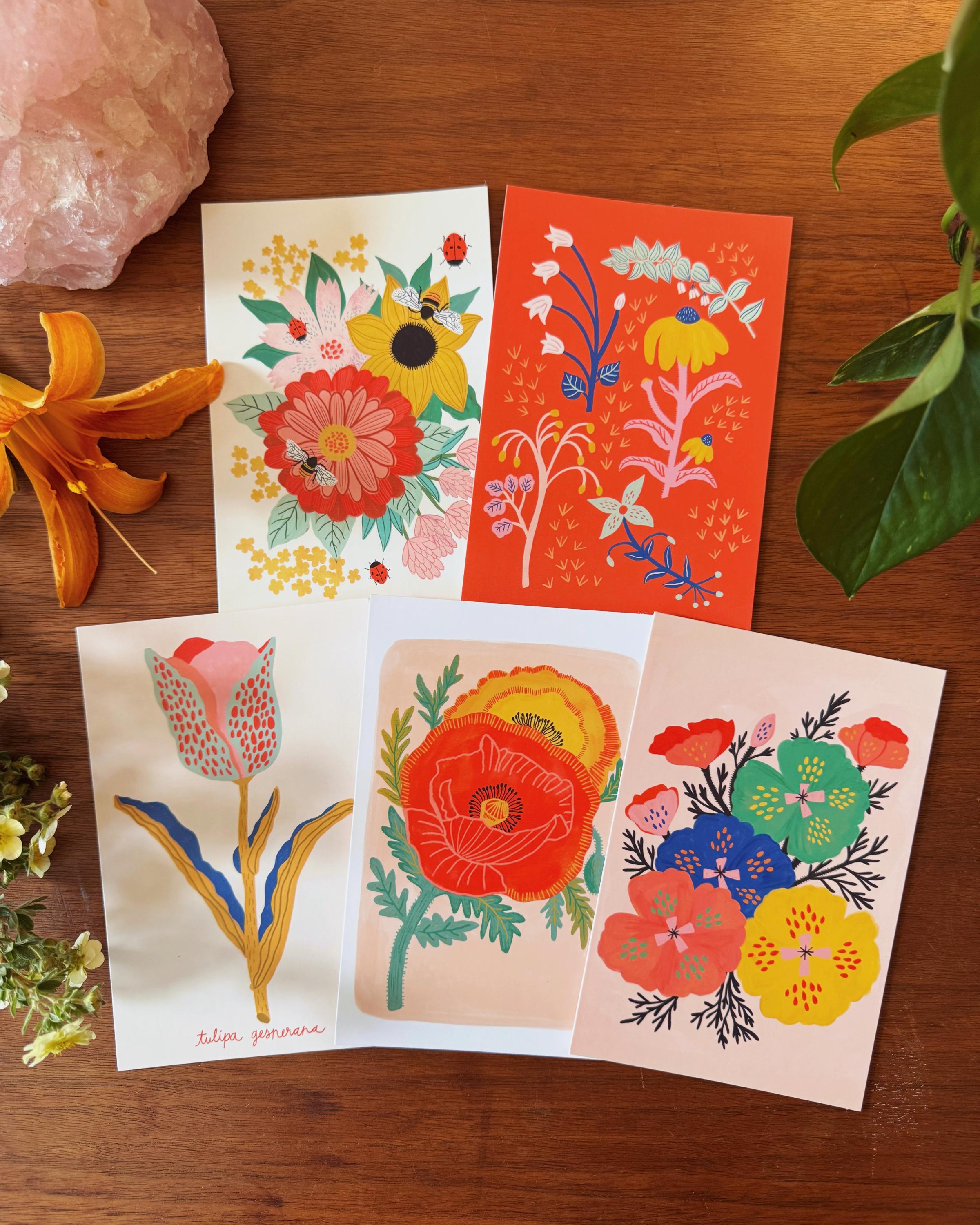 Flower Postcard Pack - 10 postcards