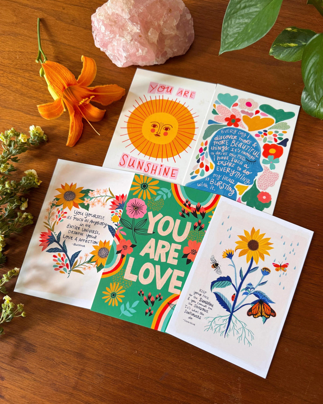 Positive Affirmation Cards, Encouragement Gift, Inspirational Quote Art Set