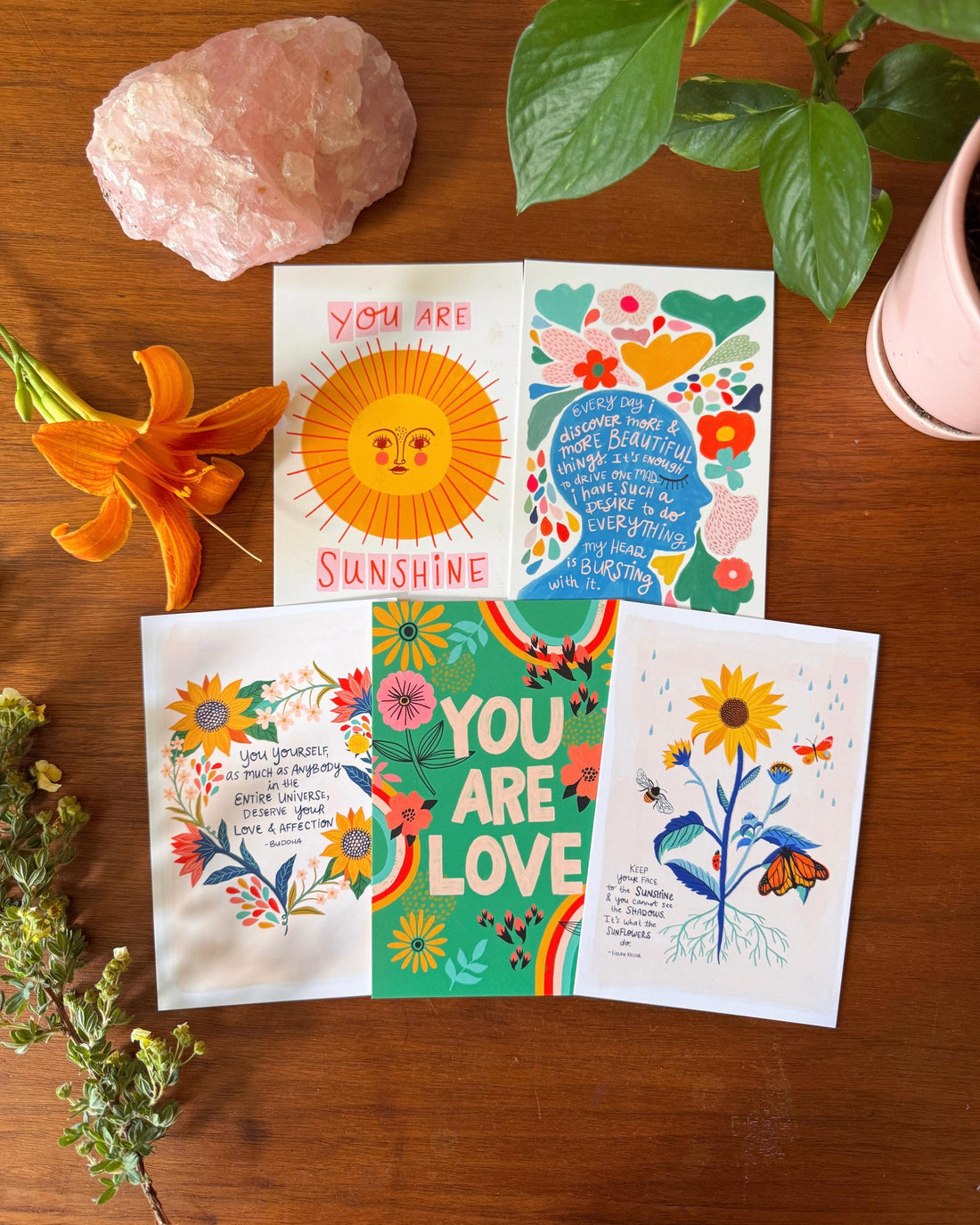Artist Inspiration Cards, Creative Quote Postcards, Studio Desk Art Set