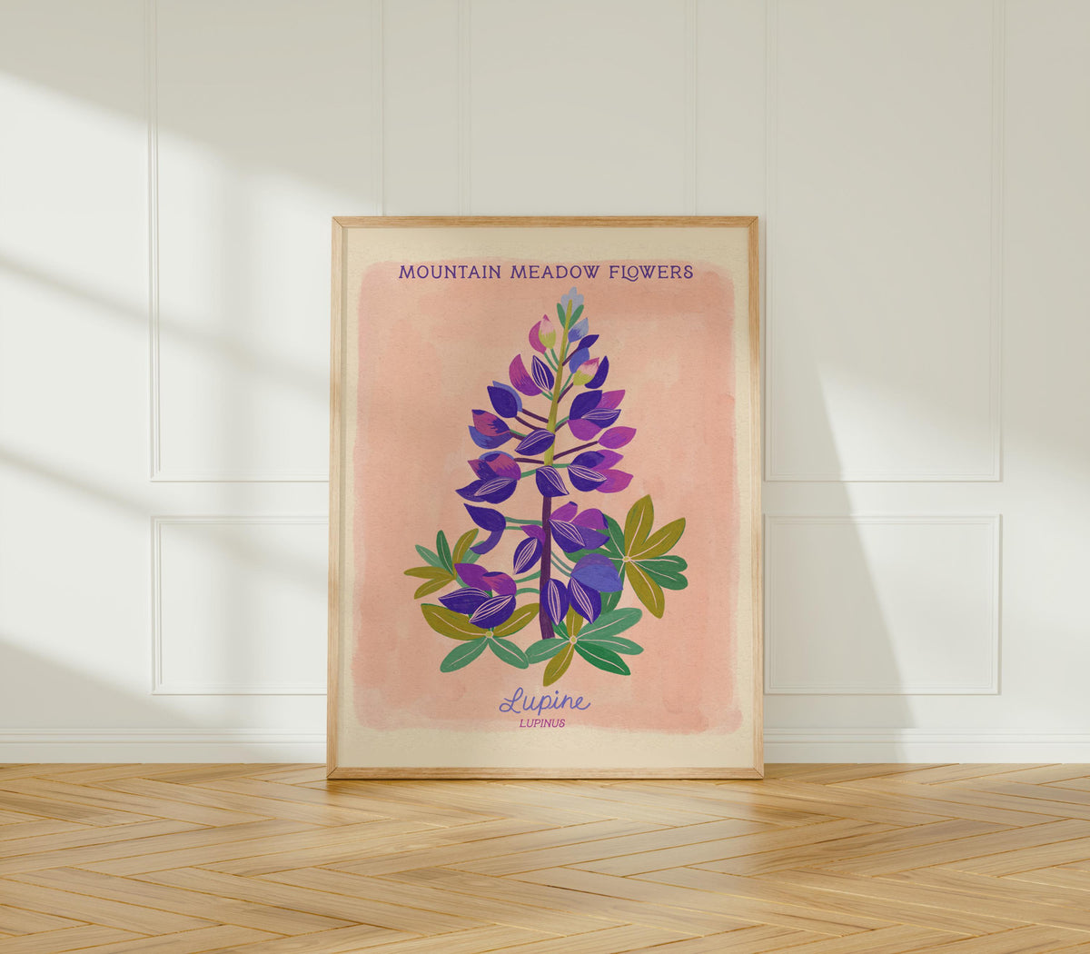 Lupine Botanical Print, Mountain Meadow Flowers, Wildflower Wall Art, Cottagecore Decor