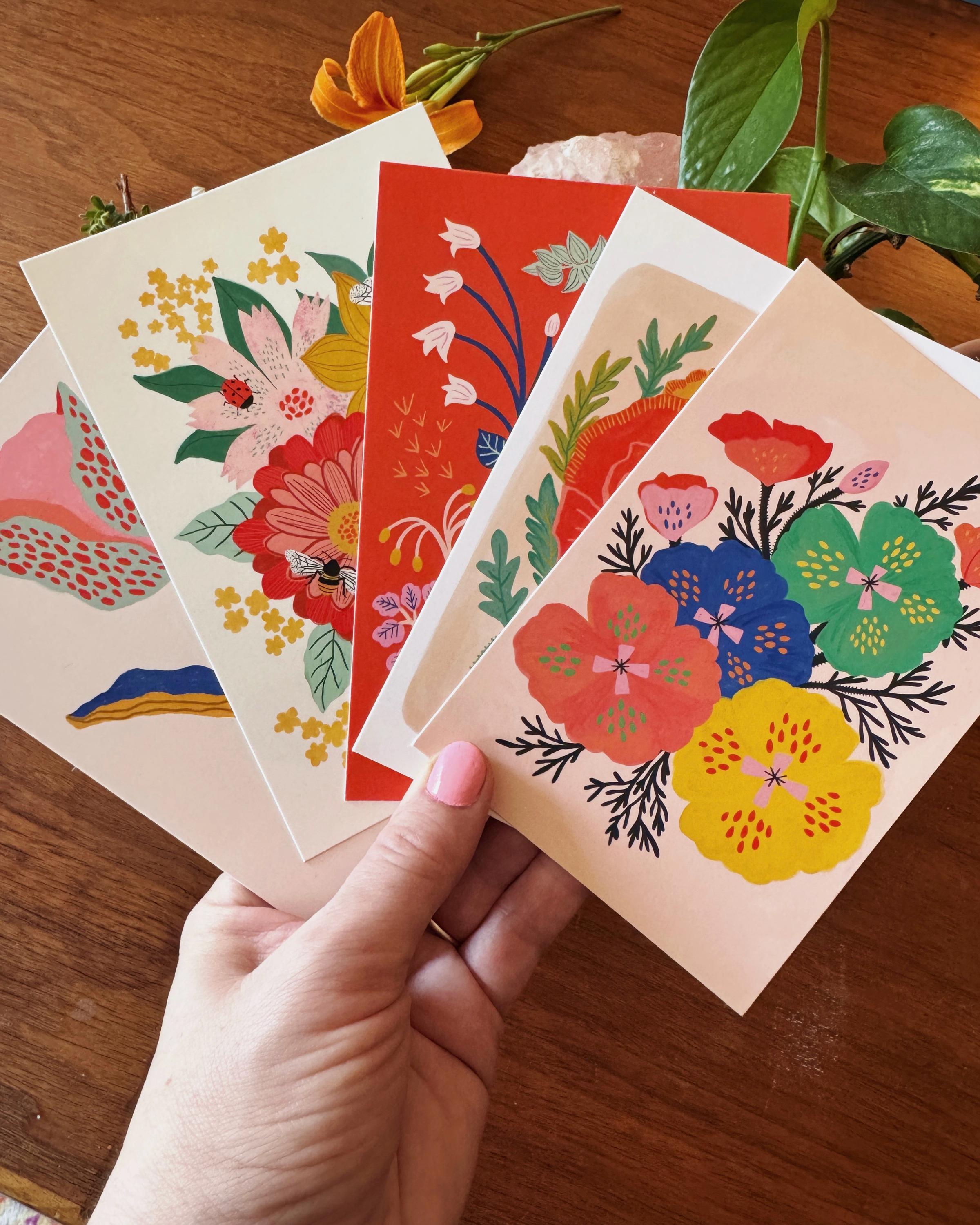 Flower Postcard Pack - 10 postcards