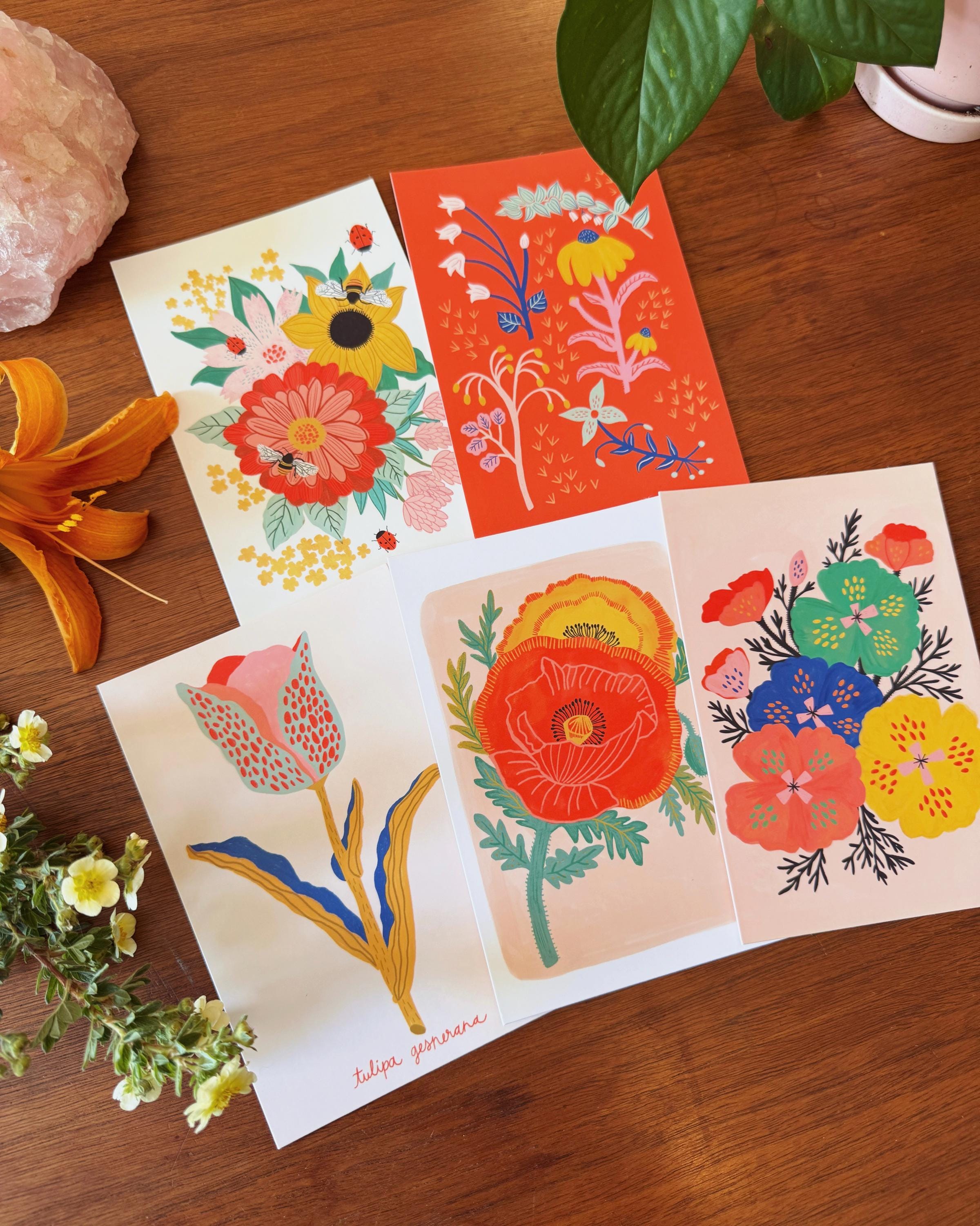 Flower Postcard Pack - 10 postcards