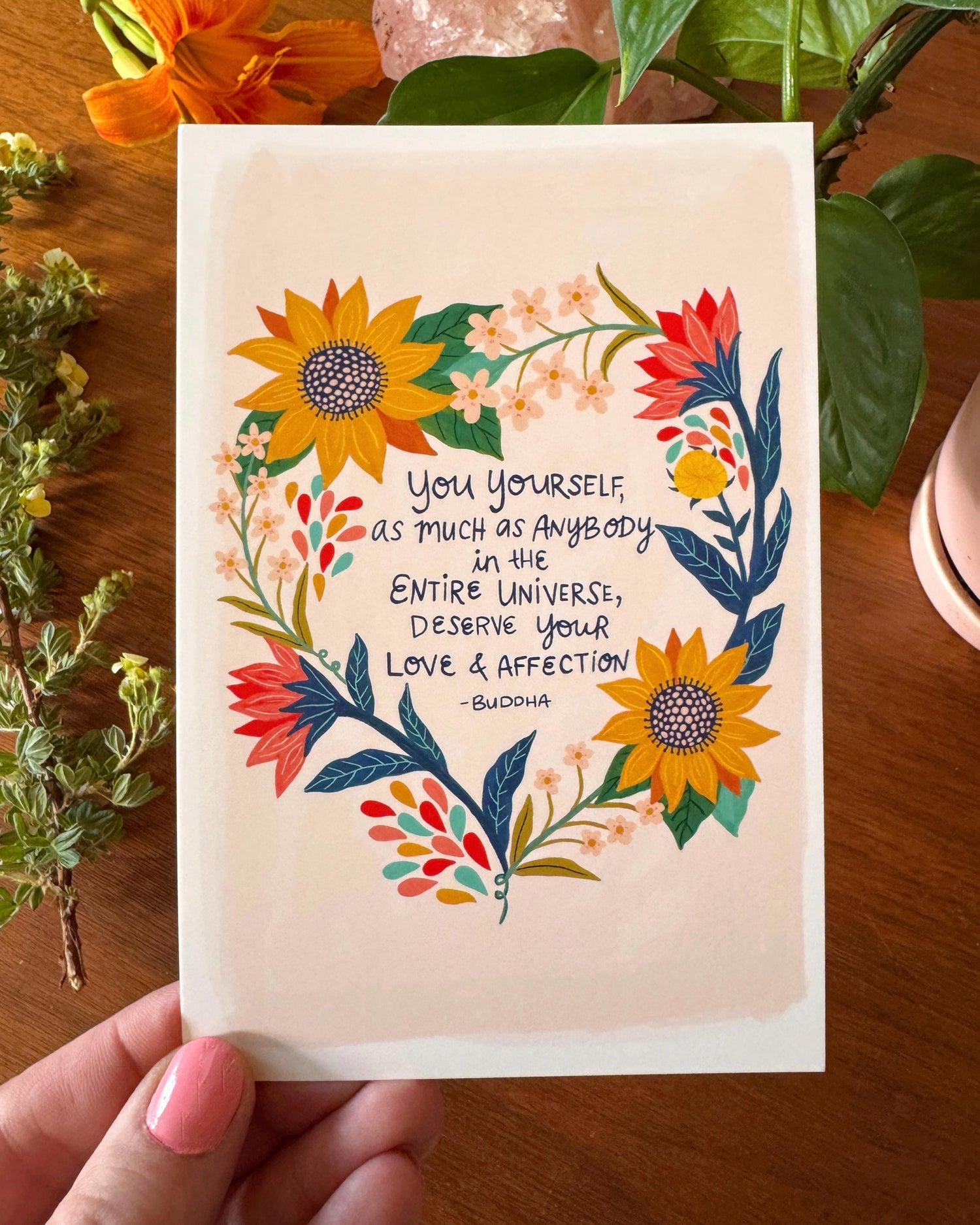 Positive Affirmation Cards, Encouragement Gift, Inspirational Quote Art Set