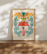 Magic Mushroom Print, Encouragement Wall Art, Inspirational Quote, Whimsical Nature Decor