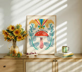 Magic Mushroom Print, Encouragement Wall Art, Inspirational Quote, Whimsical Nature Decor