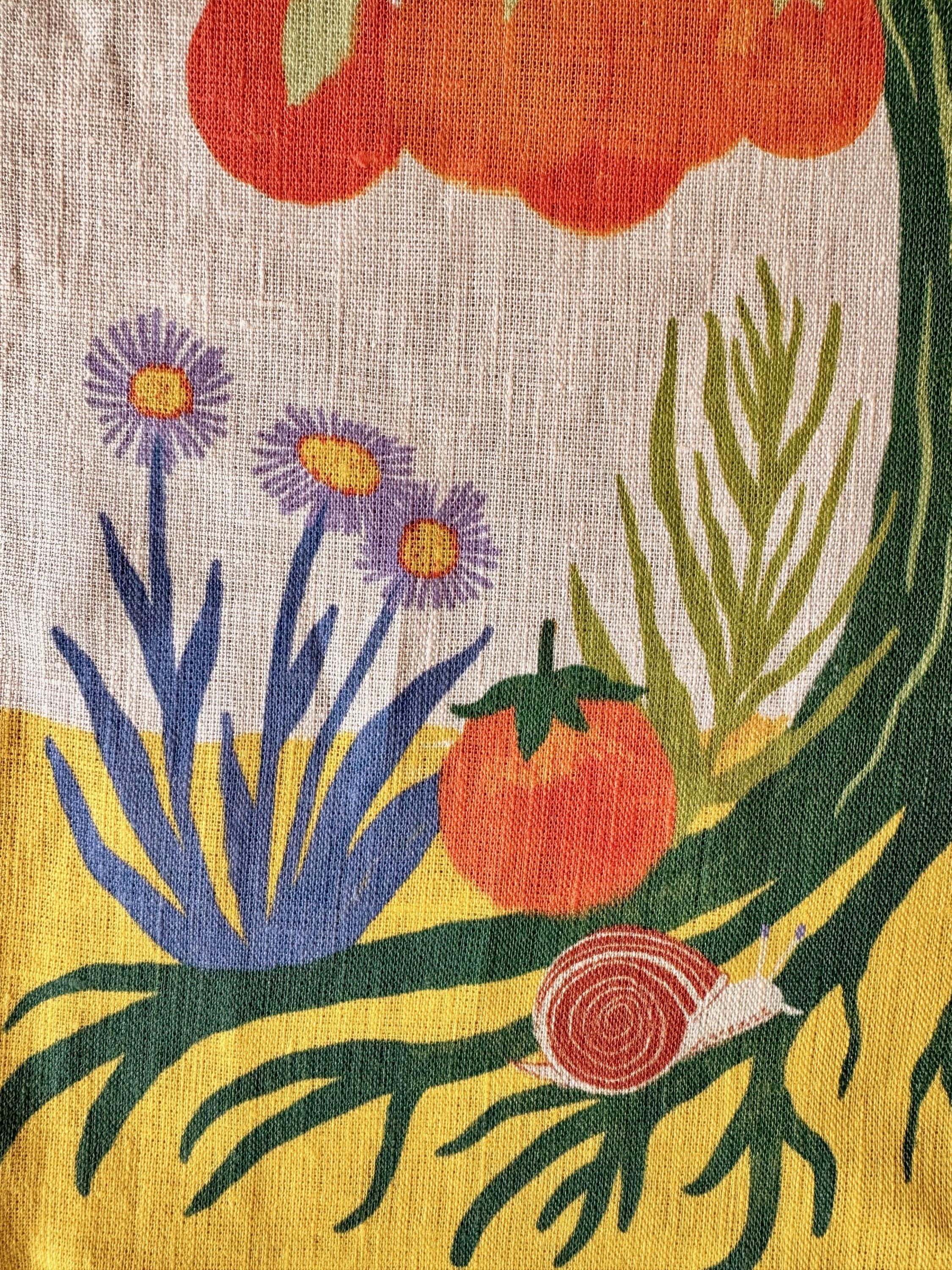 Persimmon Tree Linen Tea Towel, Botanical Kitchen Cloth, Woodland Nature Gift