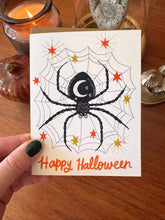 Halloween Card Set of 6, Assorted Spooky Greeting Cards, Black Cat Raven Spider Cards