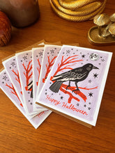 Halloween Card Set of 6, Raven Greeting Cards, Spooky Halloween Card Pack