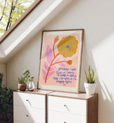 Colorful Botanical Art Print, Eclectic Flower Wall Art, Maximalist Home Decor