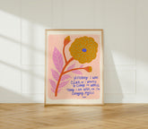 Colorful Botanical Art Print, Eclectic Flower Wall Art, Maximalist Home Decor