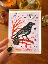 Halloween Card Set of 6, Raven Greeting Cards, Spooky Halloween Card Pack