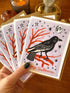 Halloween Card Set of 6, Raven Greeting Cards, Spooky Halloween Card Pack