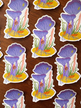 Amethyst Deceiver Mushroom Sticker, Purple Mushroom Art, Woodland Nature Sticker