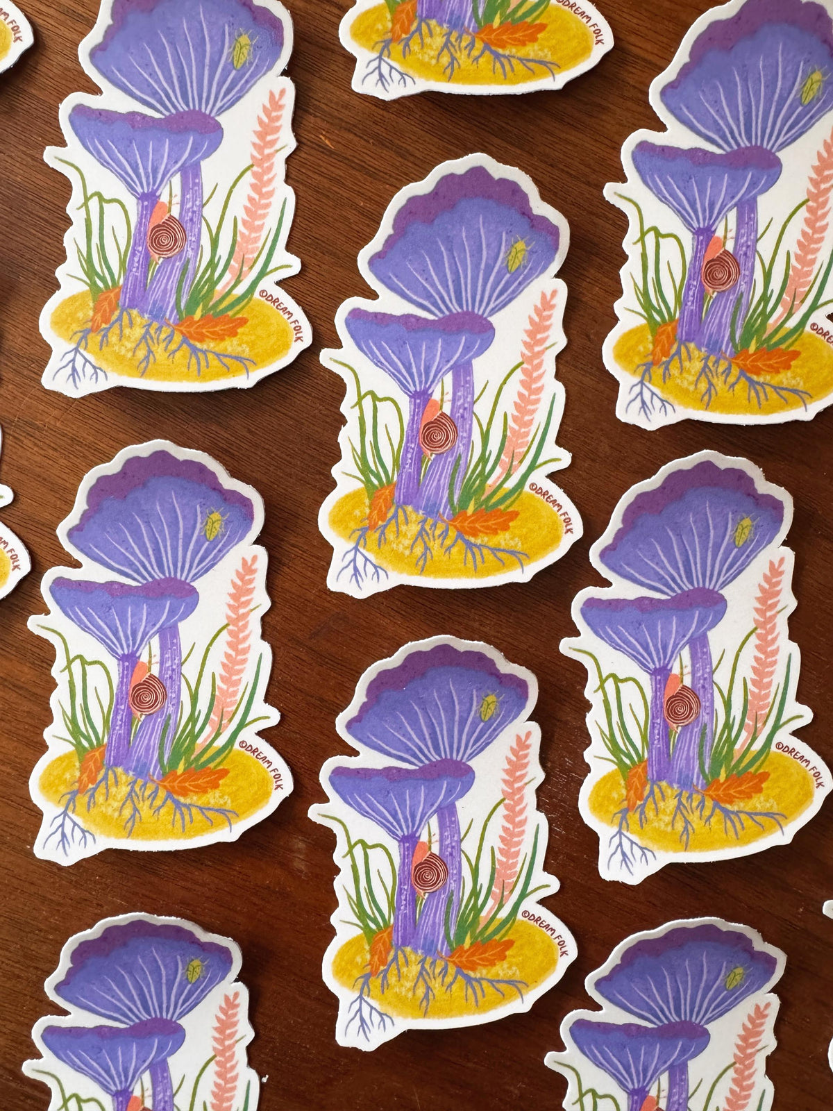 Amethyst Deceiver Mushroom Sticker, Purple Mushroom Art, Woodland Nature Sticker