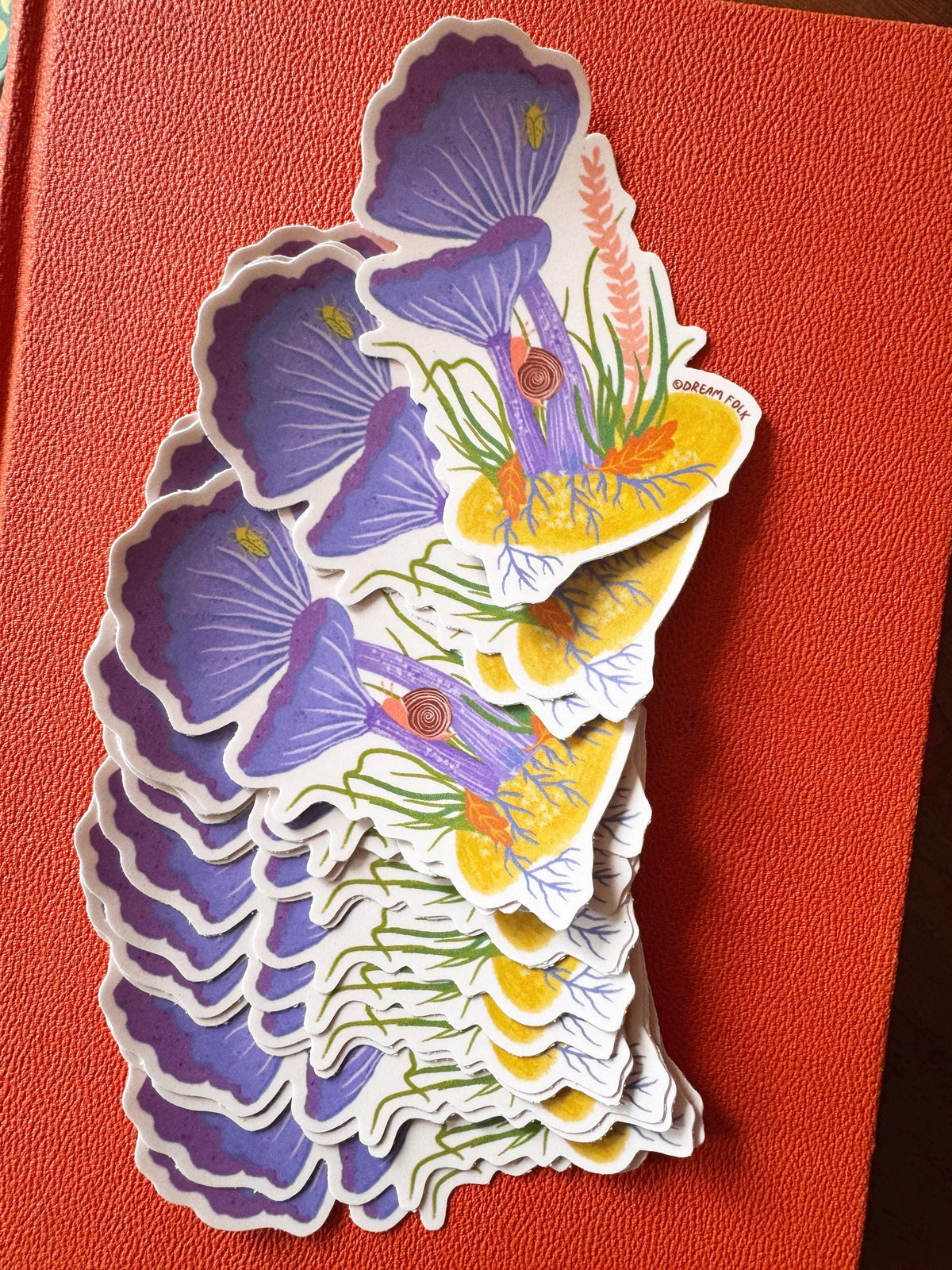 Amethyst Deceiver Mushroom Sticker, Purple Mushroom Art, Woodland Nature Sticker
