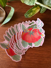Tomato Sticker, Heirloom Tomato and Bee Sticker, Garden Lover Gift, Botanical Sticker