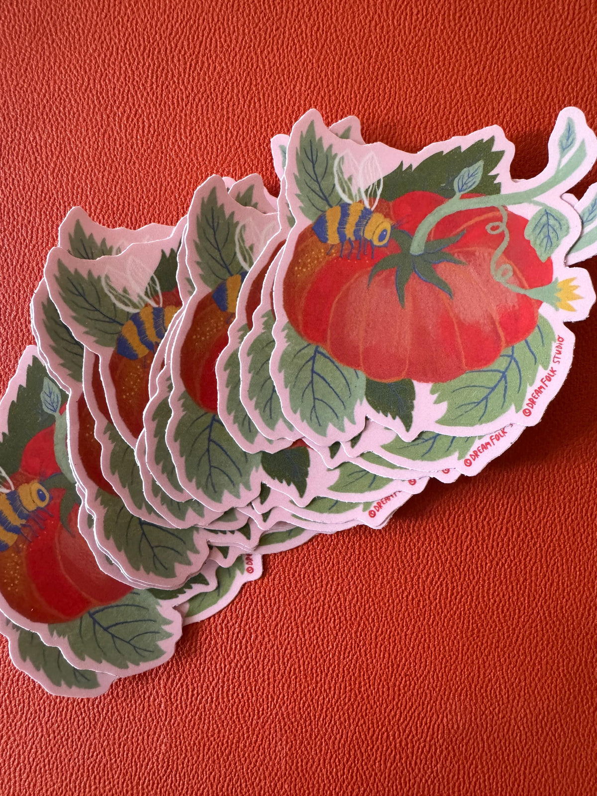 Tomato Sticker, Heirloom Tomato and Bee Sticker, Garden Lover Gift, Botanical Sticker