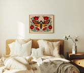 Deaths Head Moth Print, Gothic Botanical Art, Dark Academia Wall Decor