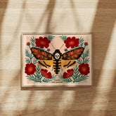Deaths Head Moth Print, Gothic Botanical Art, Dark Academia Wall Decor