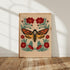 Deaths Head Moth Print, Gothic Botanical Art, Dark Academia Wall Decor