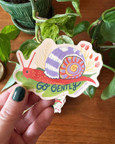 Snail Sticker, Go Gently Sticker, Cute Nature Sticker, Slow Living Gift